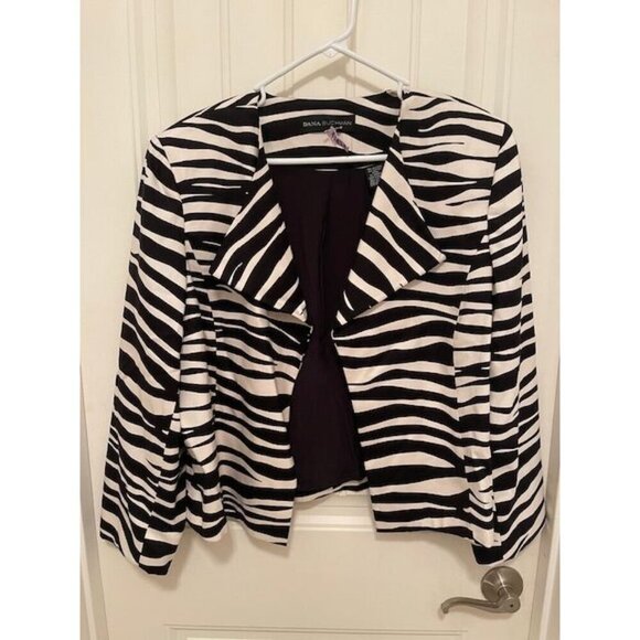 Dana Buchman Jackets & Blazers - Dana Buchman Vintage Cropped Blazer Jacket Women's Size 14 Silk Blend Zebra Prin